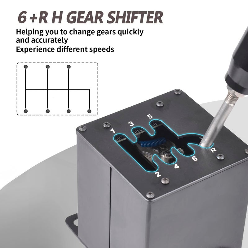 CNRAQR محاكي نقل الحركة USB للكمبيوتر 6+R لنقل الحركة H لجهاز LO GITECH G29/G27/G25/G920، T300RS/GT، متوافق مع عجلة القيادة للكمبيوتر ويندوز لألعاب محاكاة السباق ATS ETS Dust WRC - Image 4
